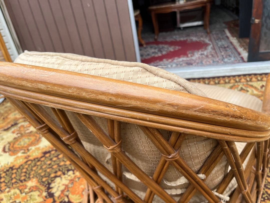 ラタン シングルソファー ② インテリア 昭和レトロ