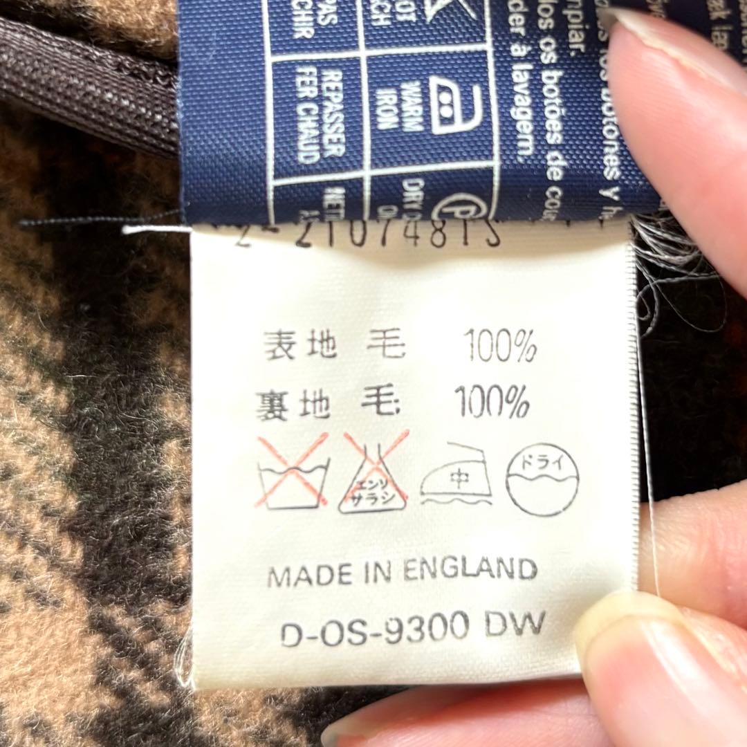 【美品✨】バーバリー　ダッフルコート　カーキ　オリーブグリーン　ウール　チェック