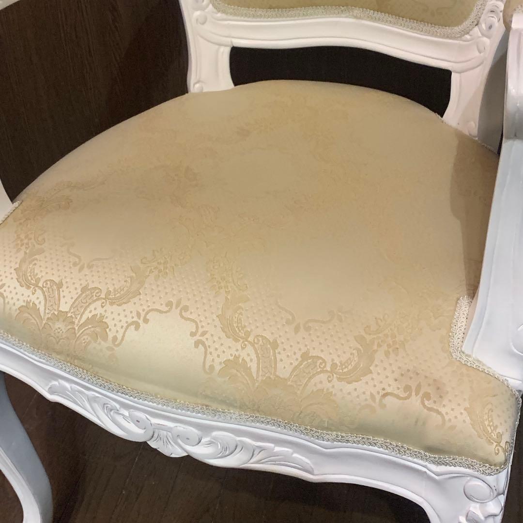 チェア　ダイニングチェア　椅子　家具　アンティーク風　猫脚　ホワイト