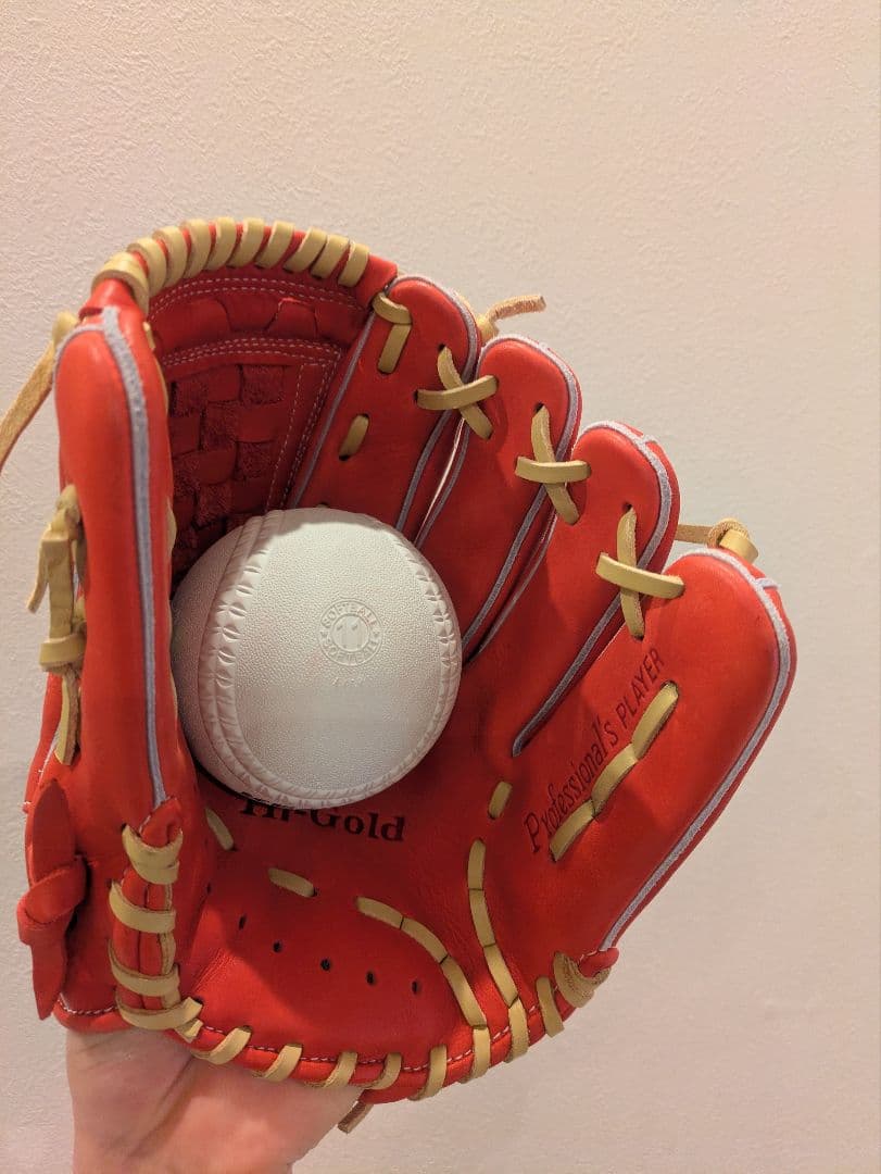 Hi-Gold ナチュラルフィール 少年軟式グローブ レッド