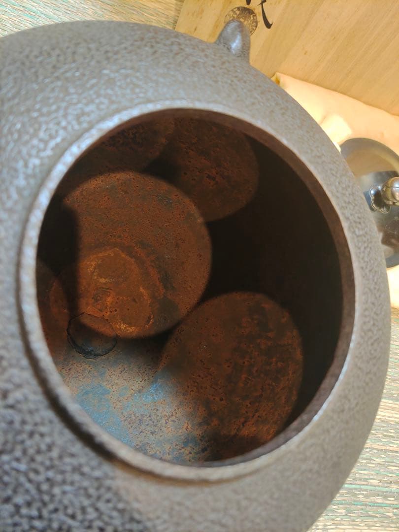 須藤浄義 丸釜 在銘 共箱 茶釜 鉄釜 煎茶道具 時代物 茶事 茶道