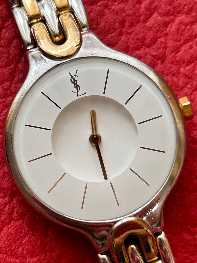 YSLイブサンローラン レディースクオーツ 稼働品 新品電池交換済み