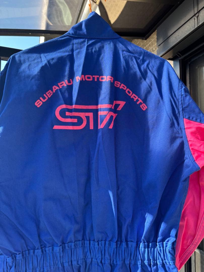 SUBARU スバル 作業着 つなぎ　ブルー&ピンク　　Lサイズ