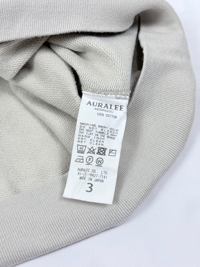 AURALEE オーラリー クルーネックスウェット 日本製 ベージュ 3