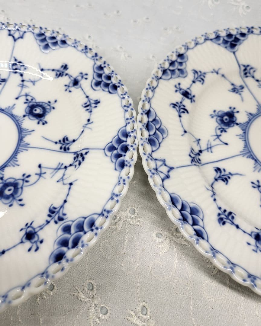 未使用✨ロイヤルコペンハーゲン ブルーフルーテッド フルレース プレート17 皿