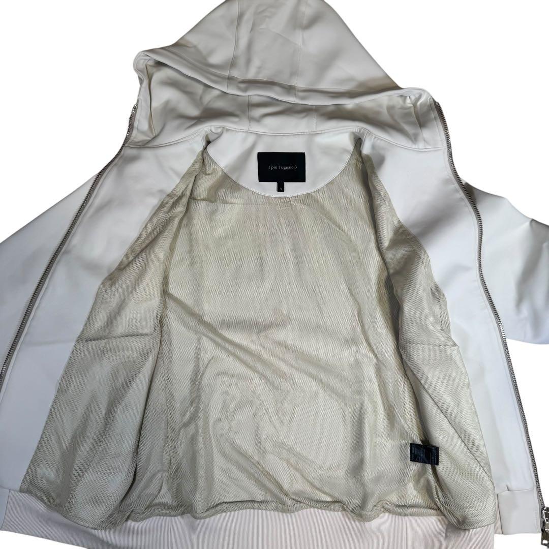 【美品】1piu1uguale3/バックロゴパーカー&リブパンツ/オフホワイト5
