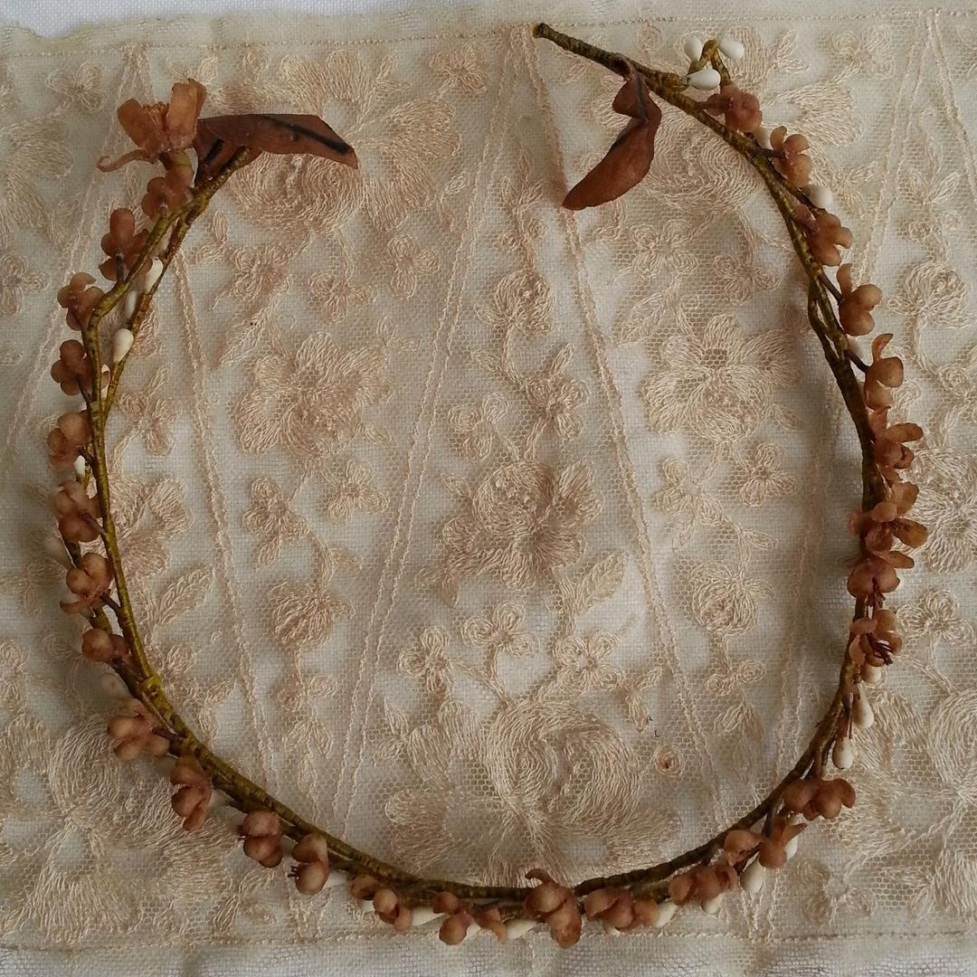 花かんむり 花冠 ワックスフラワー フランス アンティーク