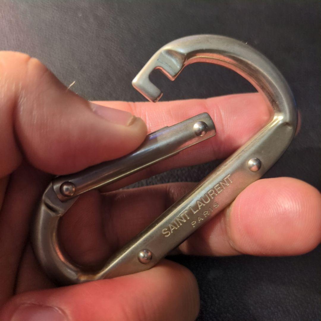 サンローラン カラビナ Saint Laurent キーリング シルバー