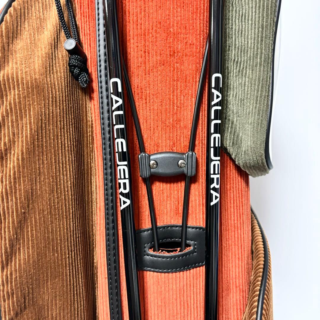 新品 ガジェヘラ ゴルフ コーデュロイ キャディー バッグ カーキ