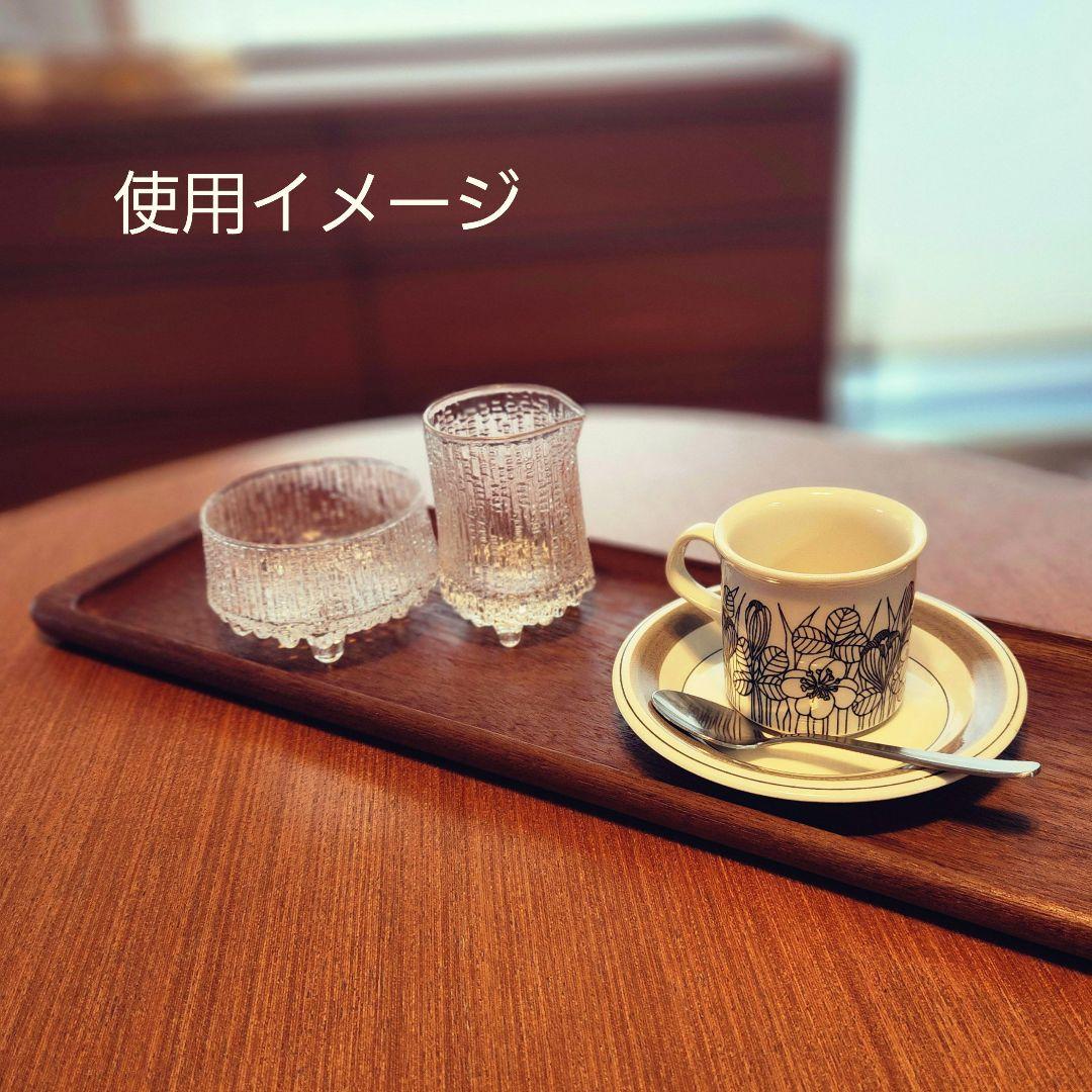 カイ・フランク　チークトレイ　スクエア　ブルー　プレート　三枚セット