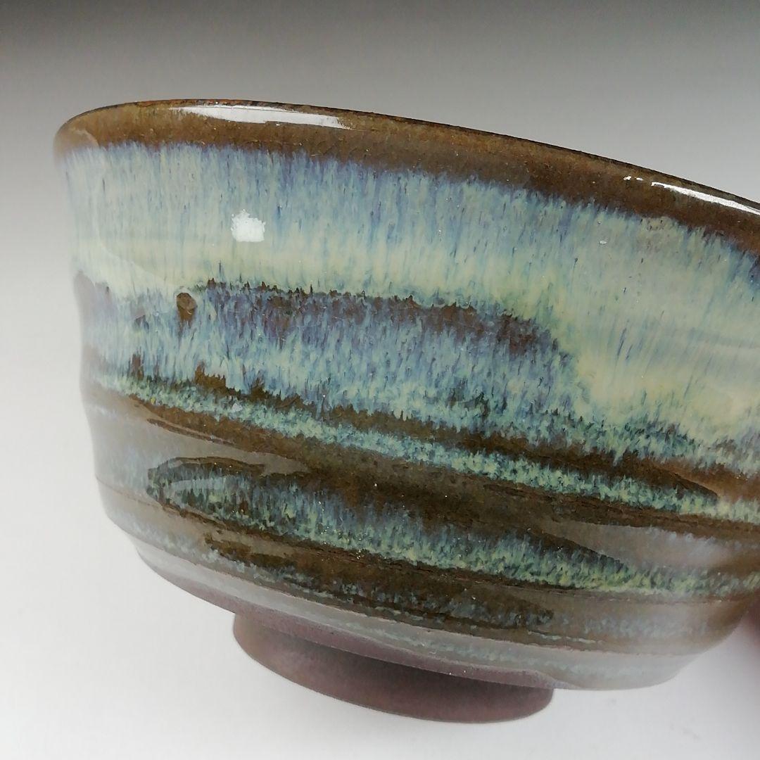 Ｔ５９５　茶碗　『高取焼』『掛分釉　茶碗』『亀井味楽 造』　共箱　抹茶碗　茶道具