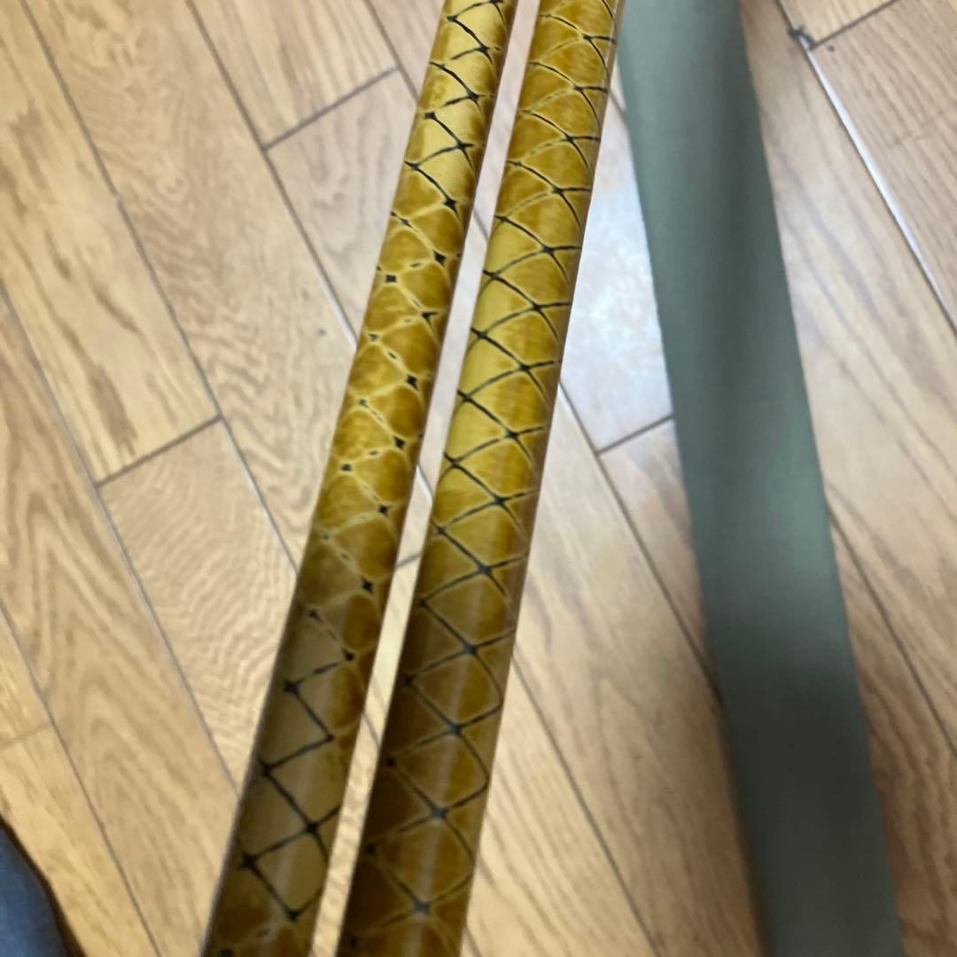 希少　シマノ 朱紋峰 飛ぬけ 竿掛 二本物 2本物 ヘラ竿 へら竿 ヘラブナ竿