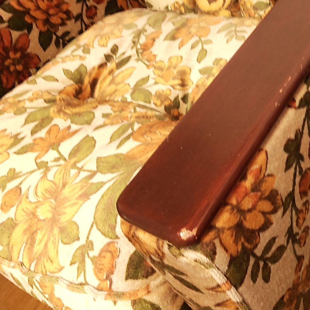 ぷ*ん様 昭和レトロ 花柄 1人掛け ソファ 椅子 チェア ソファー 大柄