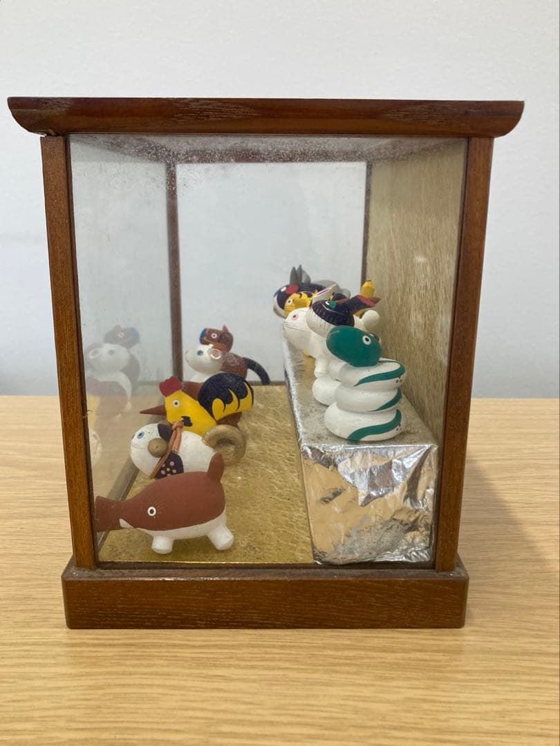 値下げ！おぐら屋　干支人形　オリジナル木箱入り　木彫 十二支　鳥取伝統工芸品