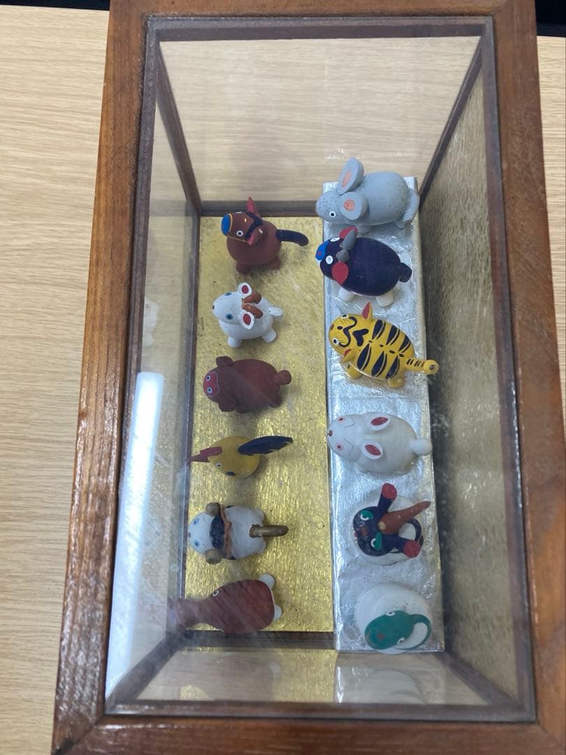 値下げ！おぐら屋　干支人形　オリジナル木箱入り　木彫 十二支　鳥取伝統工芸品