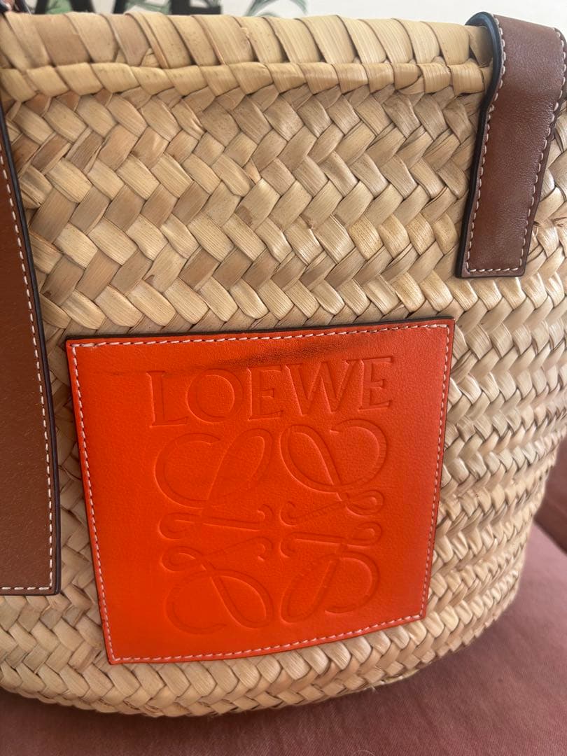 LOEWE かごバッグ ベージュ/オレンジ