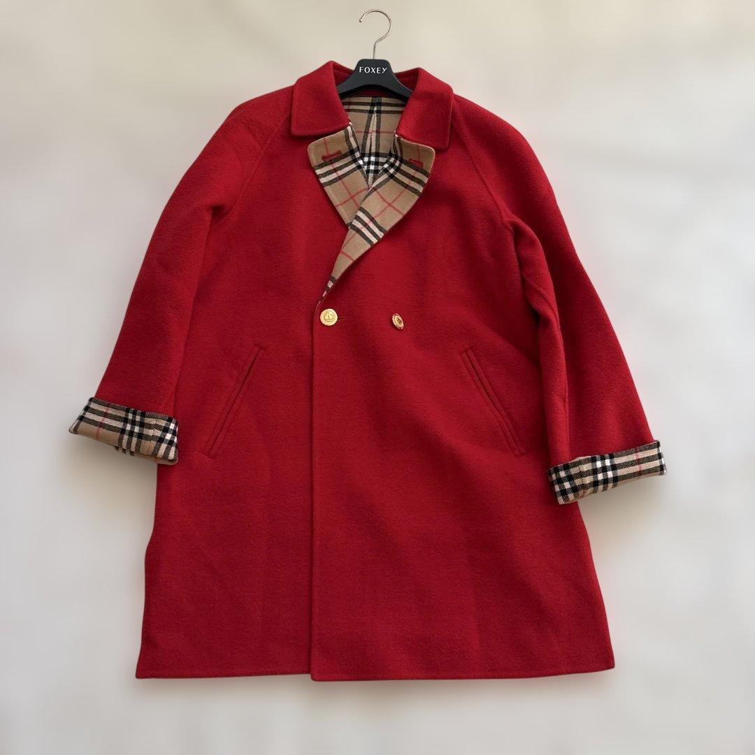 美品✨ 希少 ✨バーバリーズ ダブルフェイス カシミヤ混コート レッド
