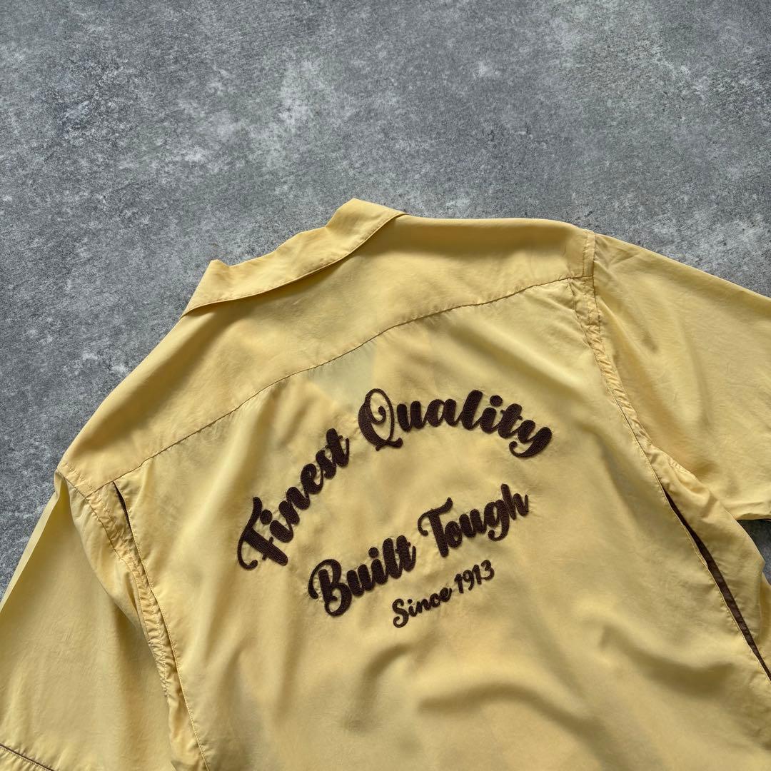 【schott】ショット ボウリングシャツ オープンカラー チェーン刺繍 (L)