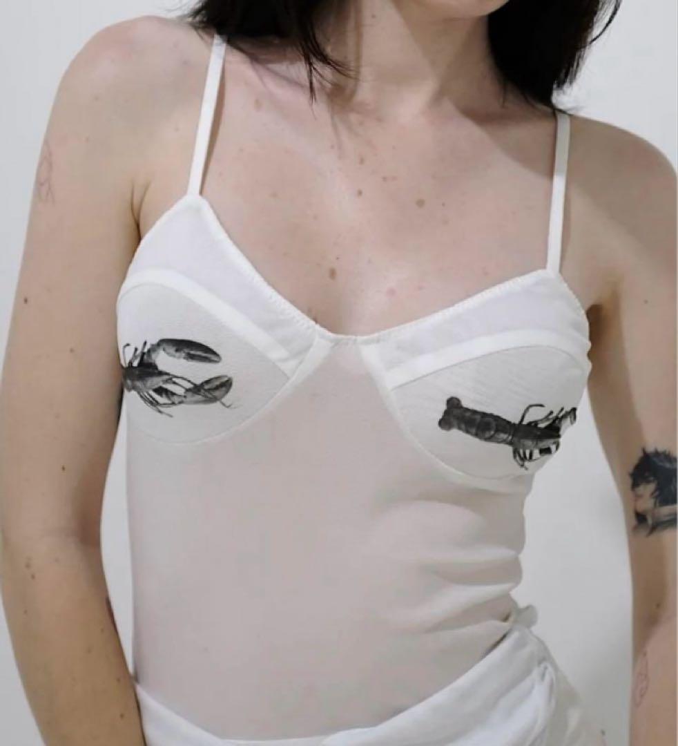 DICH HENDERSON ロブスター プリント ホワイト キャミソール