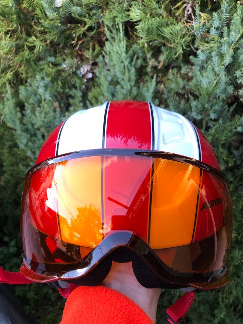 アルピナ　alpina スキー用ヘルメット レッド/ホワイト