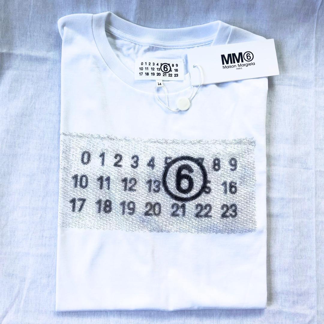 【週末セール中】MM6 キッズ L カレンダー ロゴ ホワイト 大人もOK★