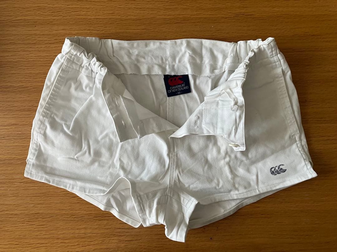 【貴重】カンタベリー／イングランド型ラグビーパンツ（白・中古）32インチ