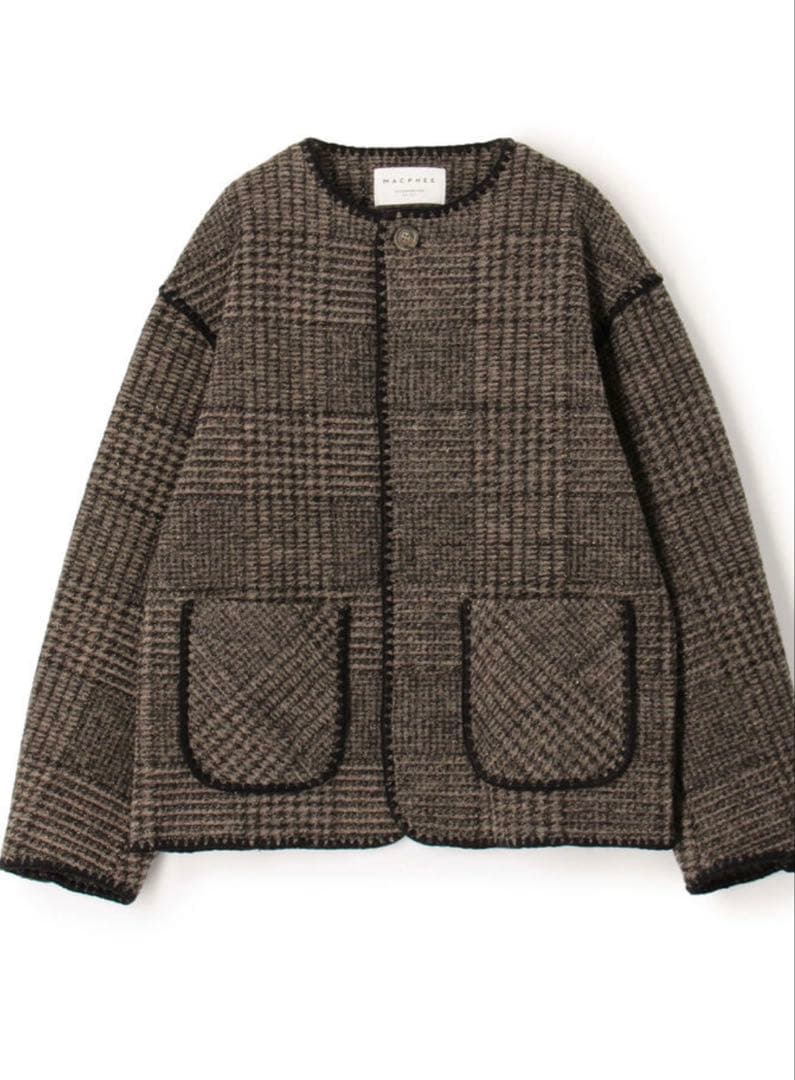 TOMORROWLAND MACPHEEチェックスパーク クルーネックジャケット