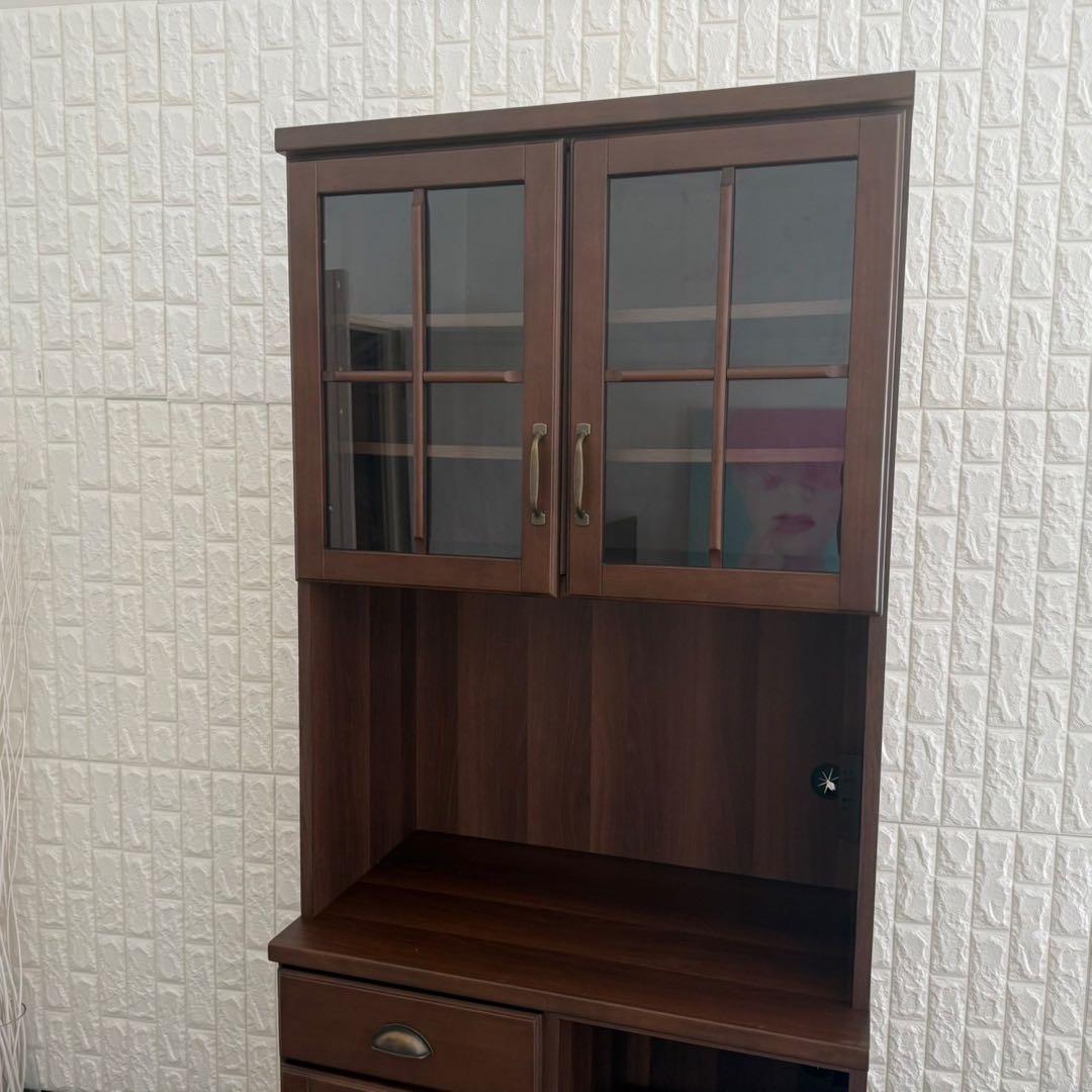 しゅう◎即購入歓迎✨ニトリ　キッチンボード　食器棚　ブラウン系　美品