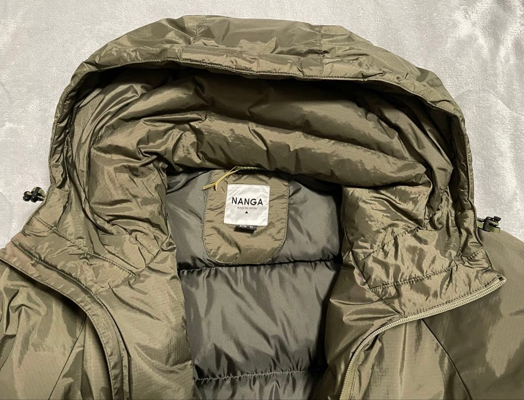 【美品】ナンガ オーロラテックス 日本製 L オリーブ色 NANGA