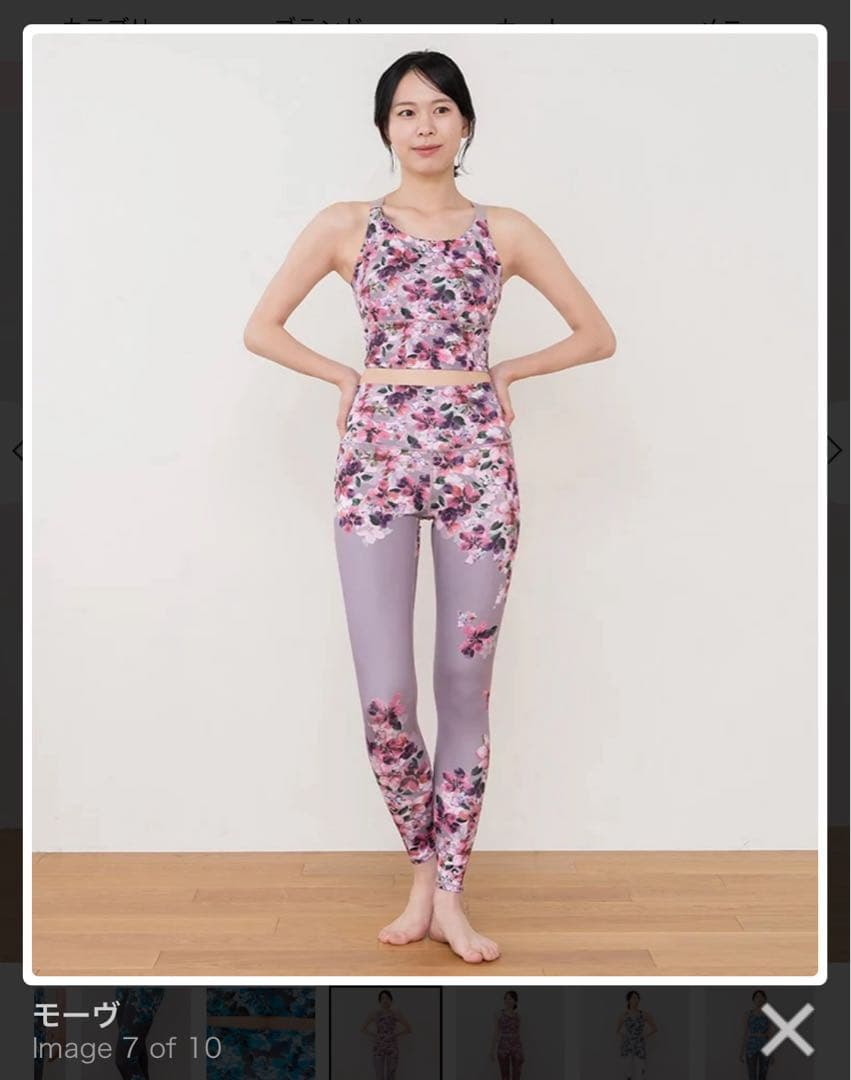 SUKALA フルオブフラワー パネルレギンス M モーヴ