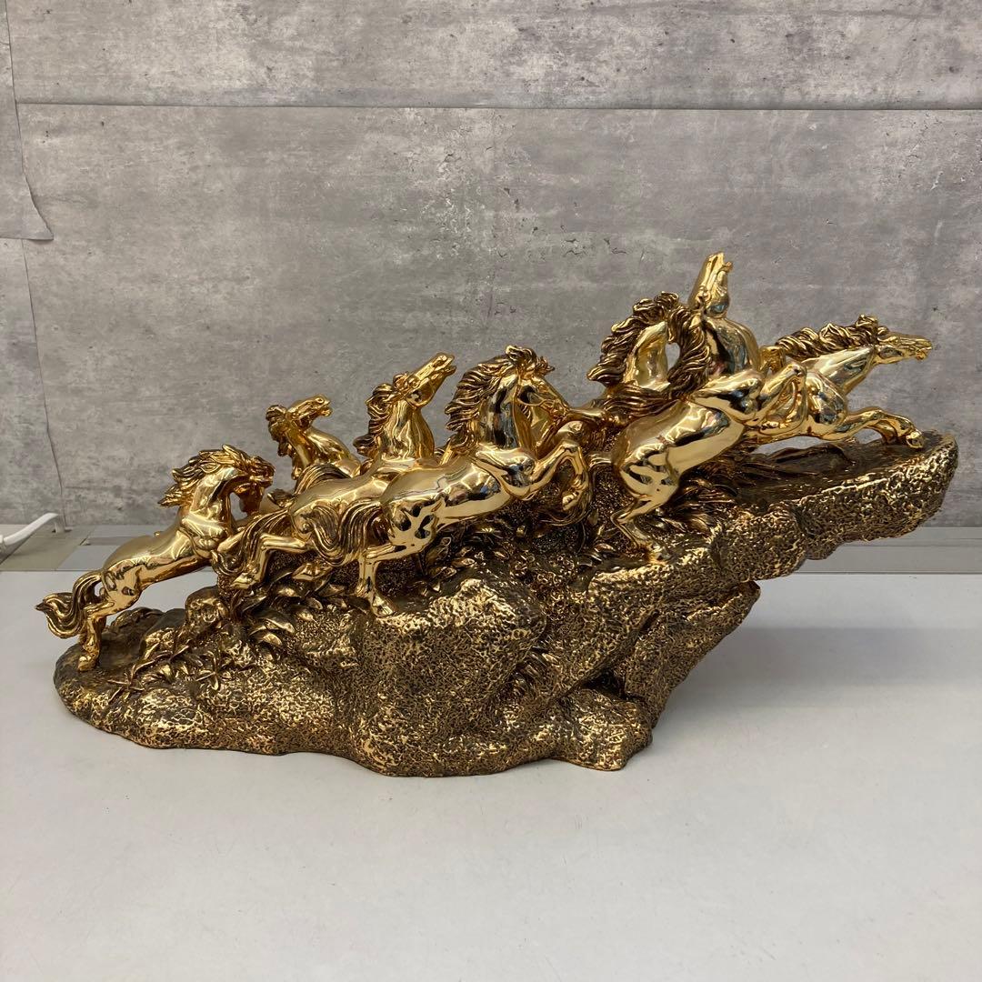 金色 九頭馬 豪華 躍動感 躍動的 置物 ゴールド 装飾品 開運 縁起物 置物