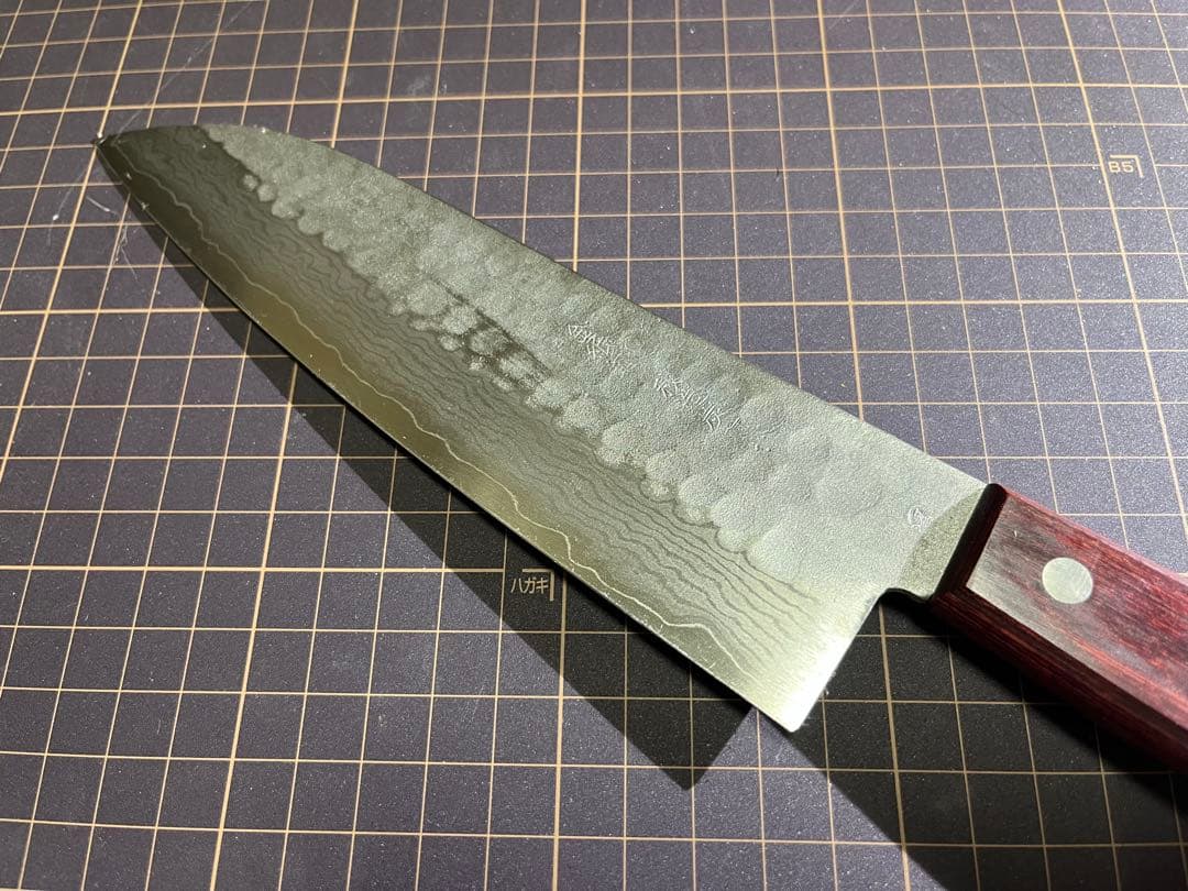 金紙鋼 ゴールドスーパー 安来鋼 三徳包丁 秘蔵炭打ち 多重層雲浮 本刃付 新品