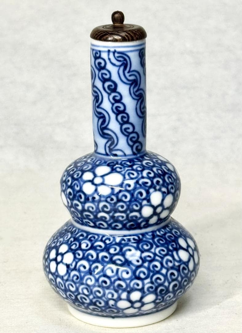 染付 振出し 紫檀蓋 雅城造 在銘 ウブ品 入手困難 日本骨董 WWTT280