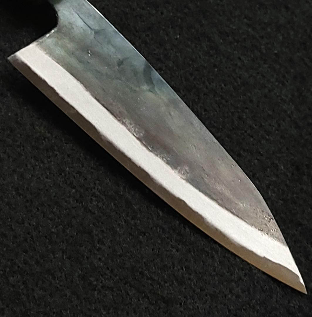 白紙1号 黒打 万能包丁 150㎜ G8041 焼柄 月光作　手作り