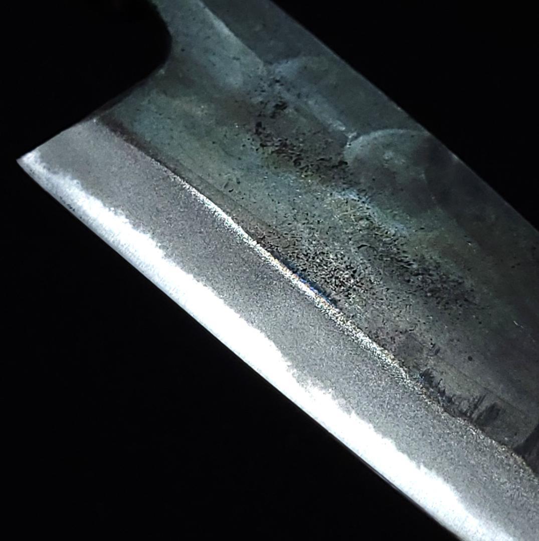 白紙1号 黒打 万能包丁 150㎜ G8041 焼柄 月光作　手作り