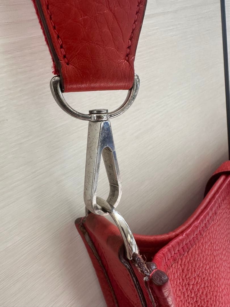 エルメスHERMESエブリン　PMレッド ショルダーバッグ