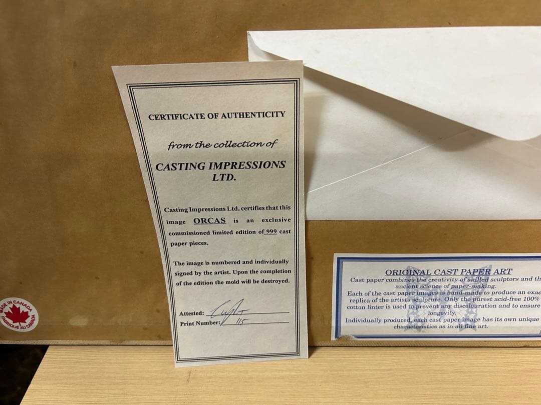 オルカ彫刻額縁　カナダMAZDAマツダ