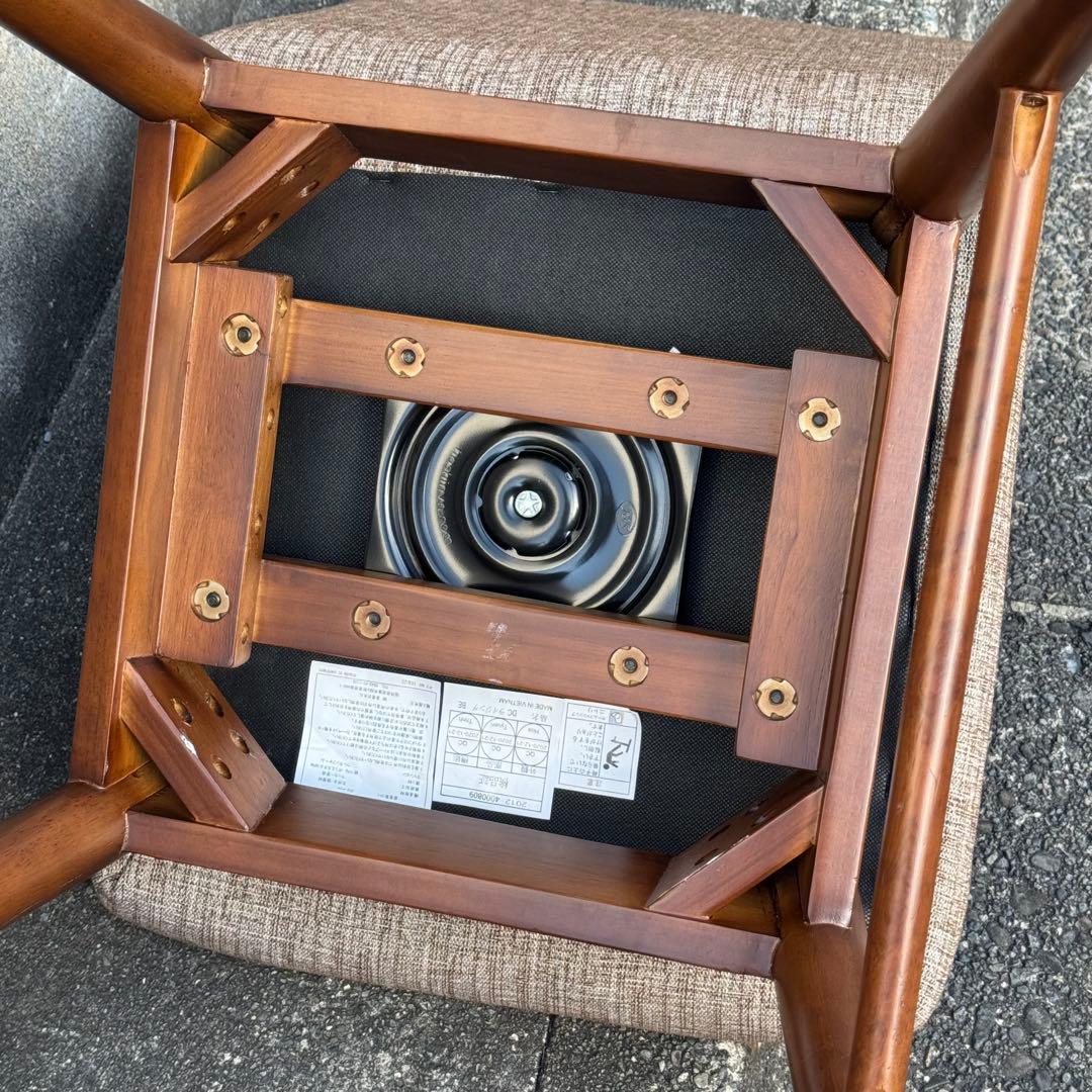 美品 ニトリ 回転式 ダイニングチェア 椅子 ブラウン 家具 イス ダイニング