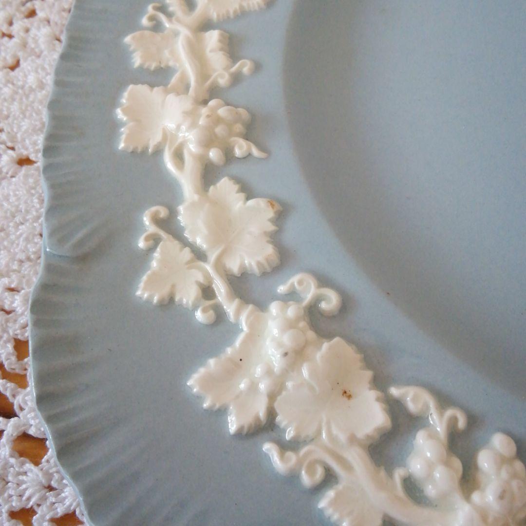 クイーンズウェア　エンボス　ラベンダー　シェルエッジ　２枚　ウェッジウッド