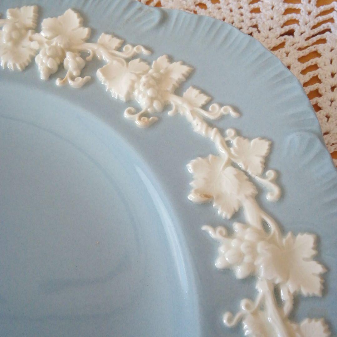 クイーンズウェア　エンボス　ラベンダー　シェルエッジ　２枚　ウェッジウッド