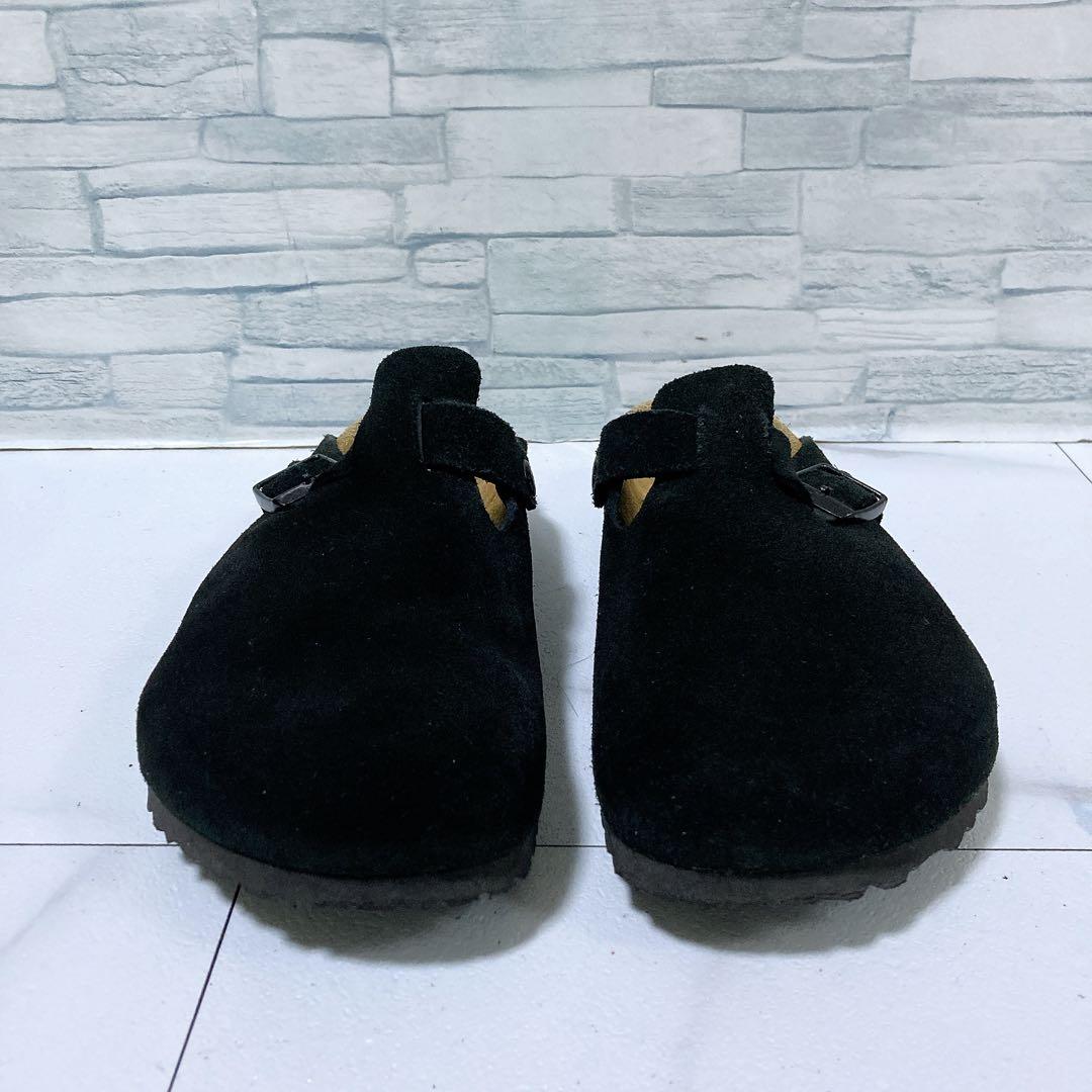 ビルケンシュトック ボストン サボサンダル スエード ソフトヘッド 黒 25