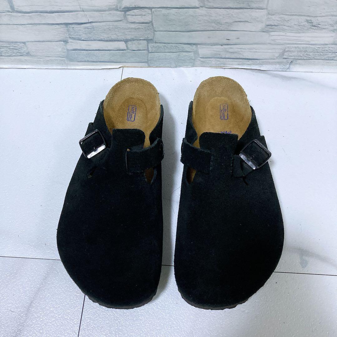 ビルケンシュトック ボストン サボサンダル スエード ソフトヘッド 黒 25