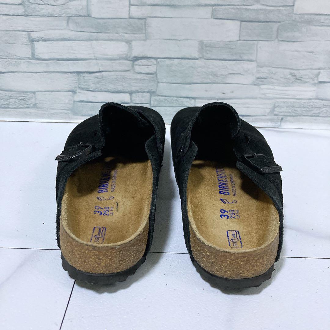 ビルケンシュトック ボストン サボサンダル スエード ソフトヘッド 黒 25