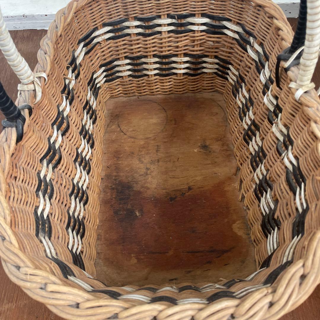 アンティーク　かご　バスケット　フランス　蚤の市　ブロカント