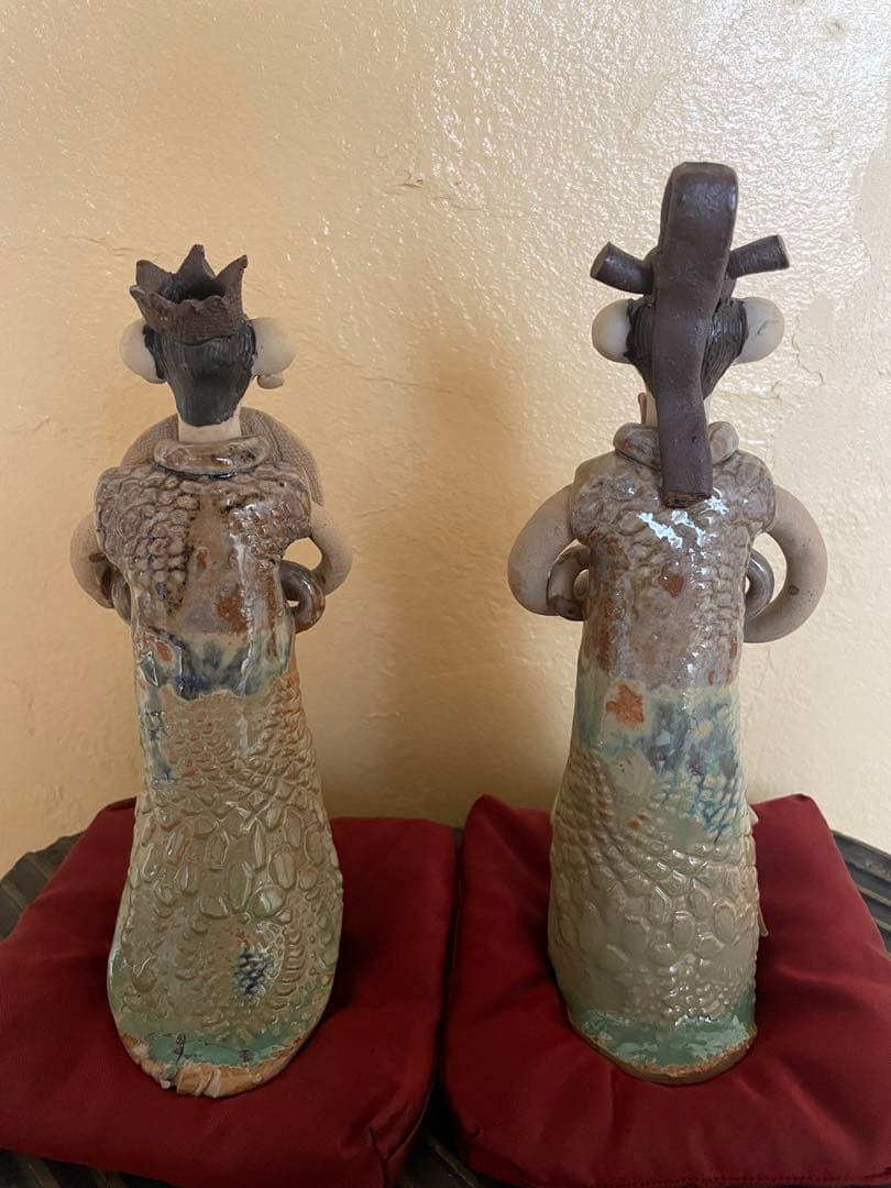 砥部焼森元青芳　雛人形2体　元箱あり