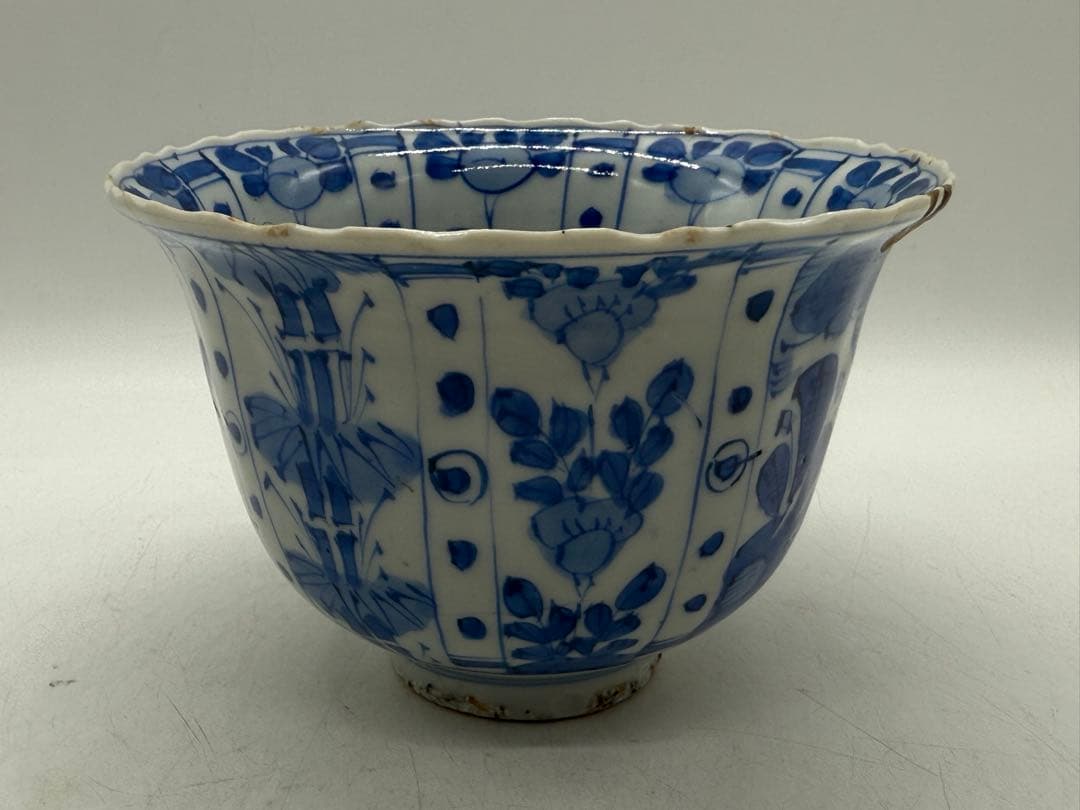 古染　花鳥紋鉢　芙蓉手　送料込み251105