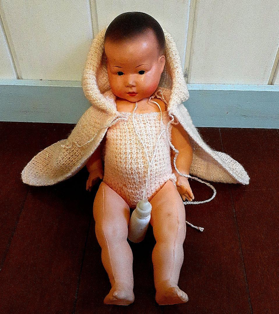 ⭐アンティーク、セルロイドドール　哺乳瓶&マント付き　7