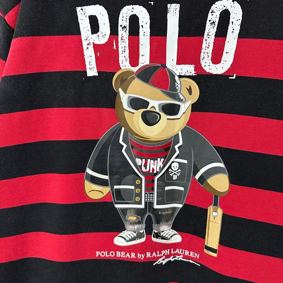 【ポロラルフローレン☆ポロベアバイラルフローレン】赤黒ボーダー☆スウェット☆L