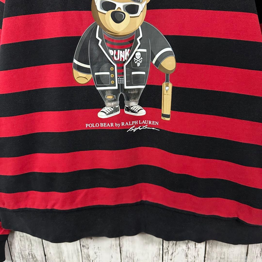 【ポロラルフローレン☆ポロベアバイラルフローレン】赤黒ボーダー☆スウェット☆L