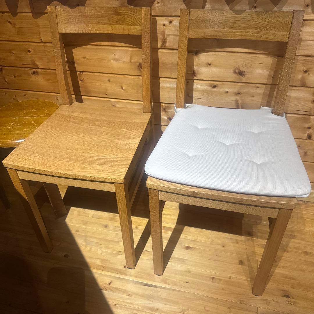 無印良品　無垢材オーク材 チェア 2脚セット
